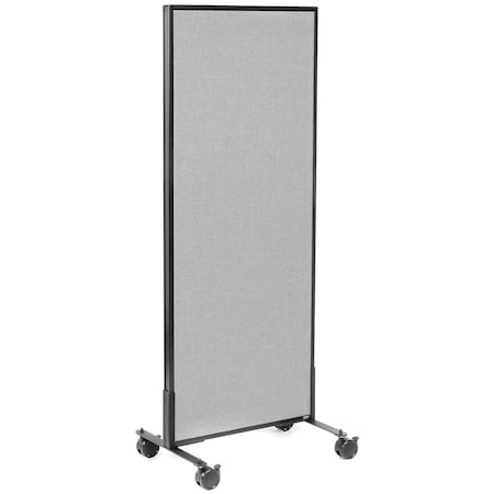Interion By Global Industrial Interion Mobile Office Partition Panel, 24-1/4inW x 63inH, Gray 694953MGY